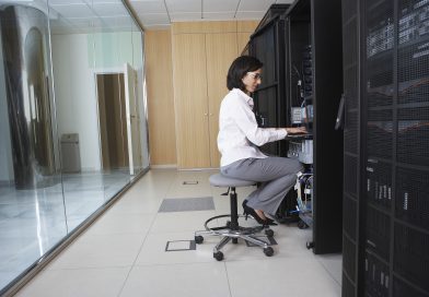 Technician Working in Server Room